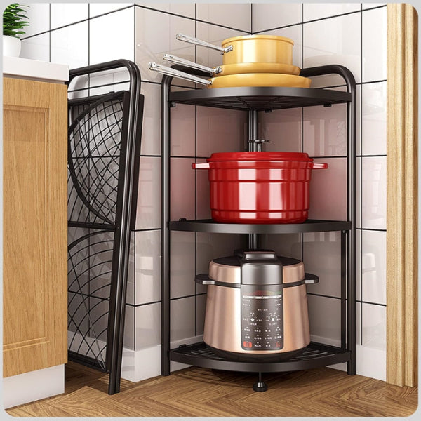 3 Tier Storage Rack Organizer Stylish Metal 3 Tier Multipurpose Kitchen Shelf Corner Storage Rack Organizer