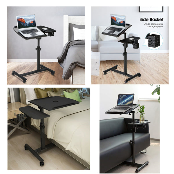 Standing Laptop Table Multipurpose Foldable Rolling Desk Overbed Standing Laptop Table