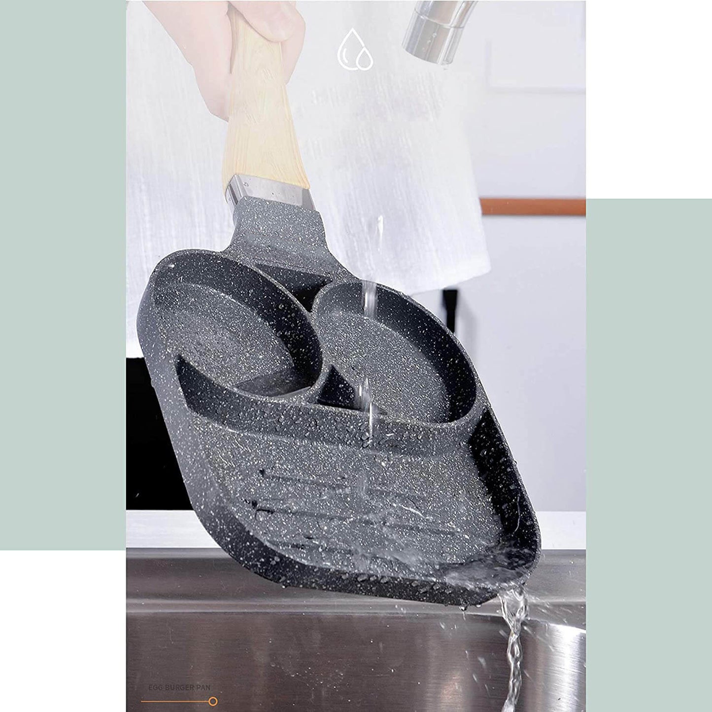 Non Stick Egg Frying Pan with 2 Holes