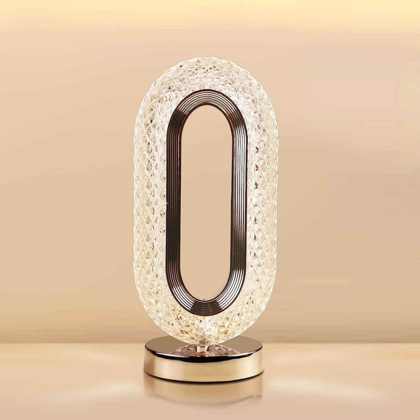 Oval Crystal Table Lamp