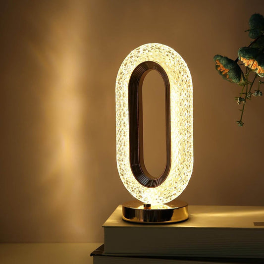 Oval Crystal Table Lamp